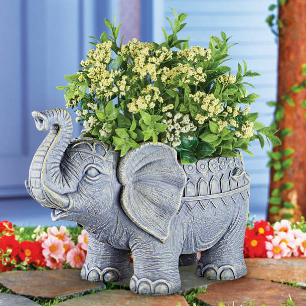 HiLine Gift Ltd. Statue éléphant avec trompe vers le haut et Commentaires Wayfair Canada